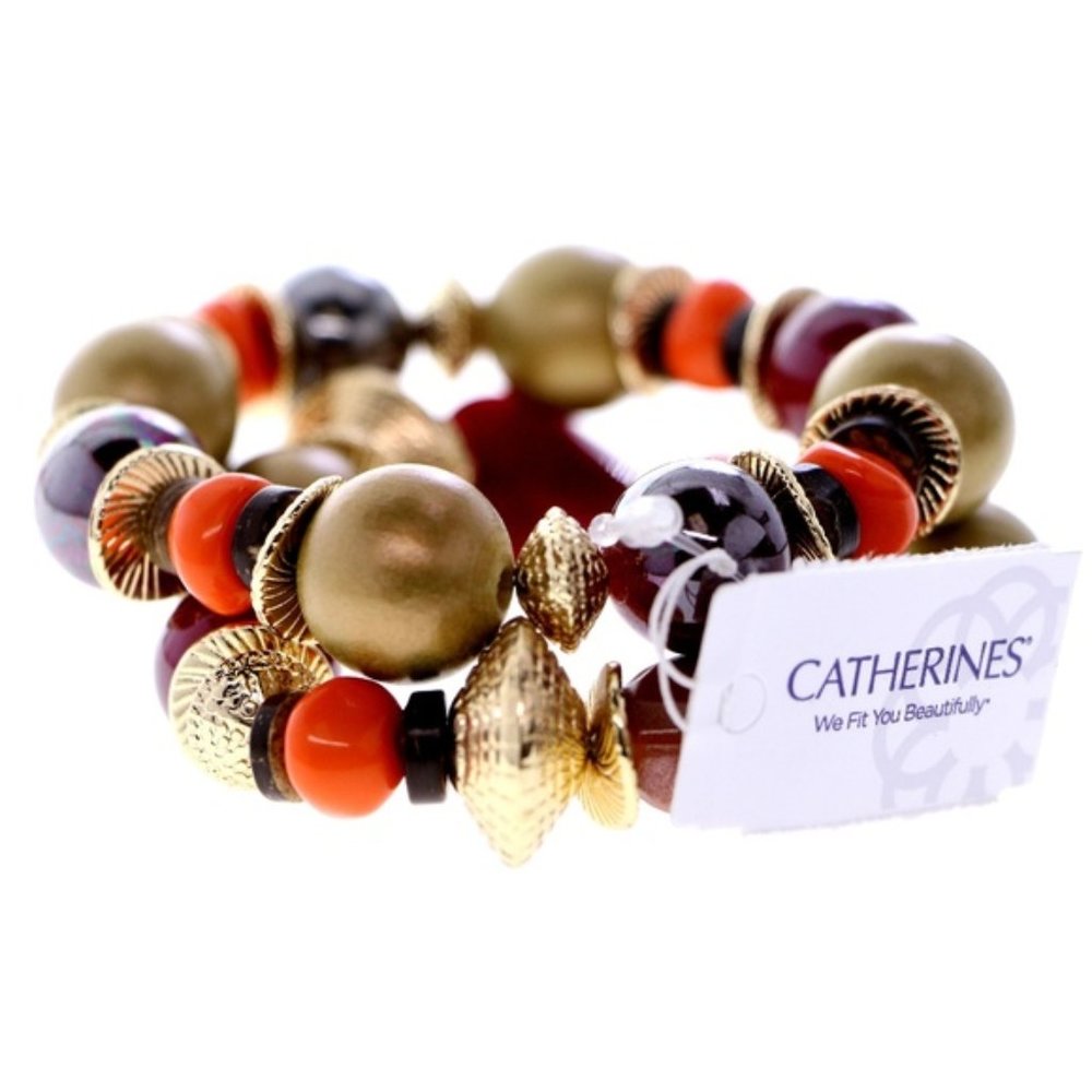 Catherine's Fall color plus sized stretch bracelet